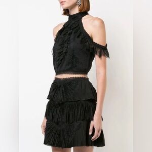 Alice + Olivia iggy black lace skirt